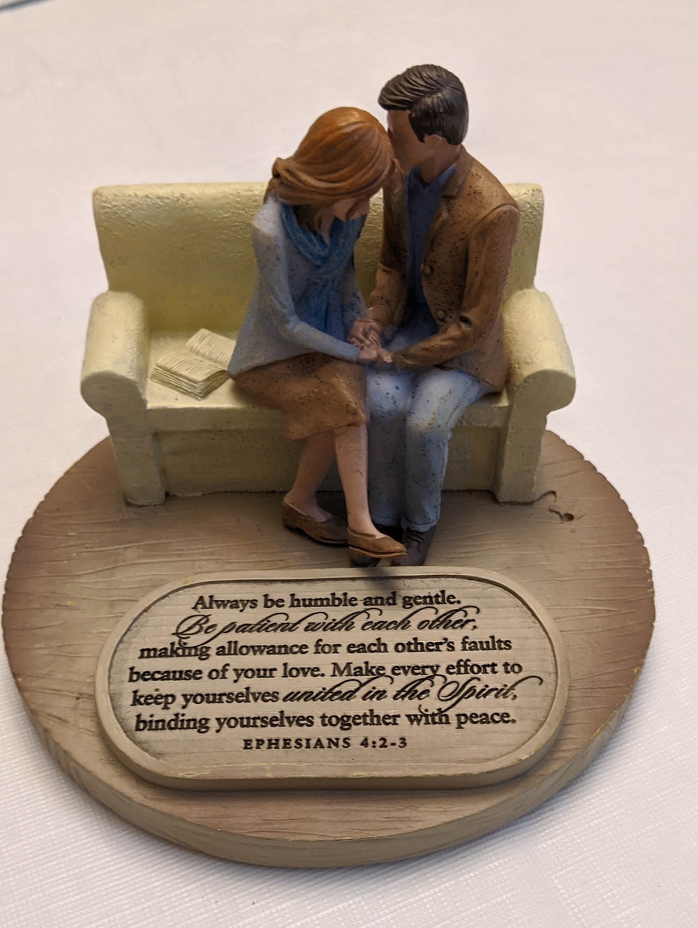 Married Couple Praying Figure Sculpture Lighthouse Christian Anniversary Gift